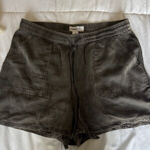 O'Neill Women's Washed Charcoal Drawstring High Waist Shorts